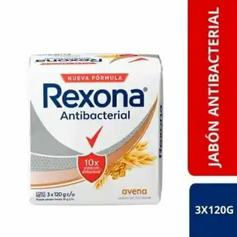 Tottus Jabon tdor rexona antbact 10x avena 120g x 3und oferta