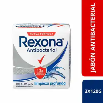 Tottus Jabon tdor rexona antbact 10x lim prof 120g x3und oferta
