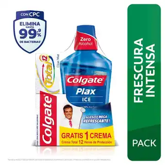 Tottus Enjuague bucal plax + crema dental total 12 oferta