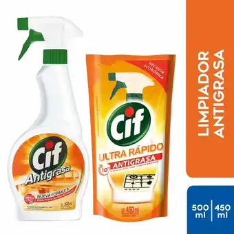 Tottus Cif antig gtl x 500ml + doyp x 450ml oferta