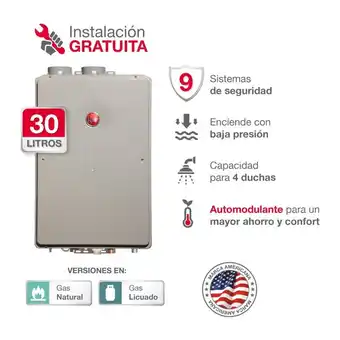 Tottus Terma a gas rheem 30l tf gn condensing oferta