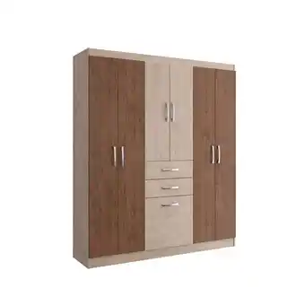 Tottus Ropero 6 puertas 2 cajones 1 gaveta fendy amendoa oferta