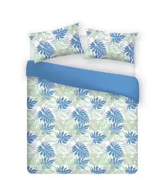 Tottus Cubrecama estampado 2 pz pu trop azu oferta