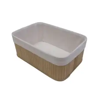 Tottus Canastas bamboo tela beige oferta
