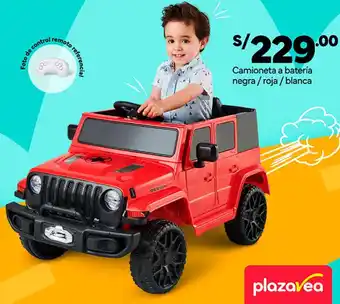 Plaza Vea Camioneta a batería negra / roja / blanca oferta