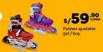Plaza Vea Patines ajustable girl/boy oferta