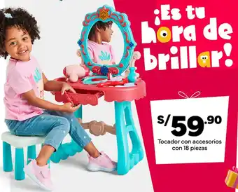 Plaza Vea Tocador con accesorios con 18 piezas oferta