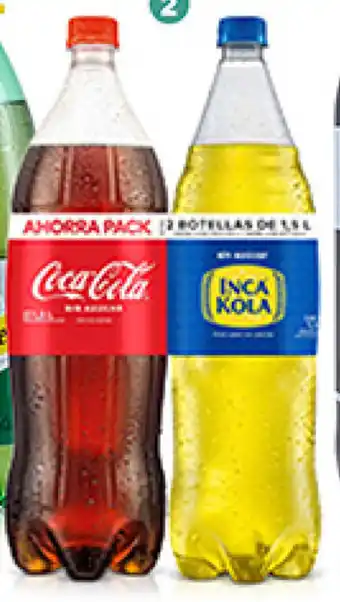 Plaza Vea Gaseosa COCA COLA/INCA KOLA sin azúcar pkx2 btx1.5L oferta