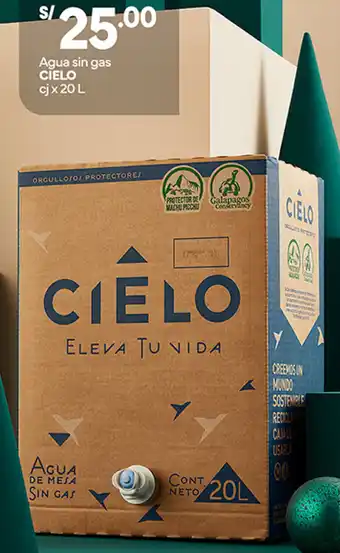 Plaza Vea Agua sin gas CIELO cj x 20 L oferta