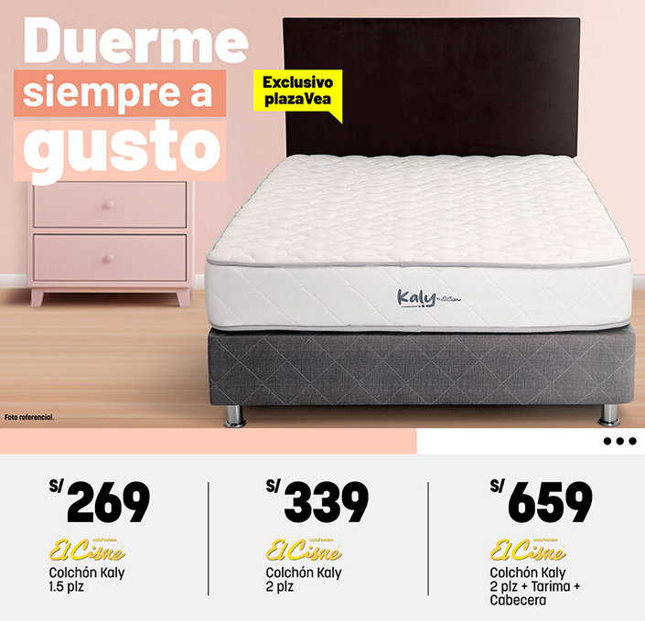Plaza Vea El Cisne Colchón Kaly 1.5 plz oferta