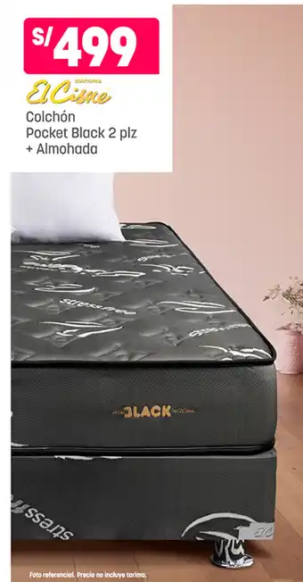 El Cisne Colchón Pocket Black 2 plz + Almohada