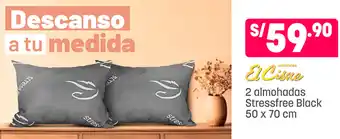 Plaza Vea El Cisne 2 almohadas Stressfree Black 50 x 70 cm oferta
