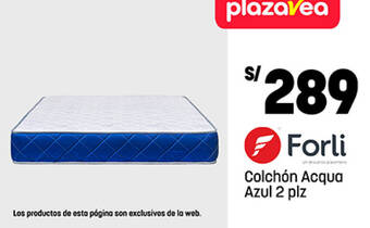 Plaza Vea Forli Colchón Acqua Azul 2 plz oferta