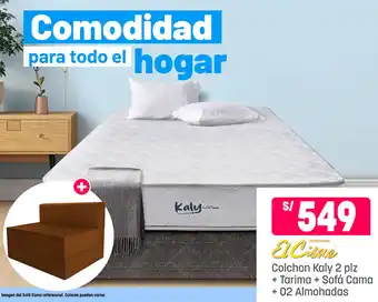 Plaza Vea El Cisne Colchon Kaly 2 plz + Tarima + Sofá Cama + 02 Almohadas oferta