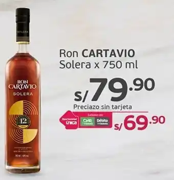 Tottus Ron CARTAVIO Solera x 750 ml oferta