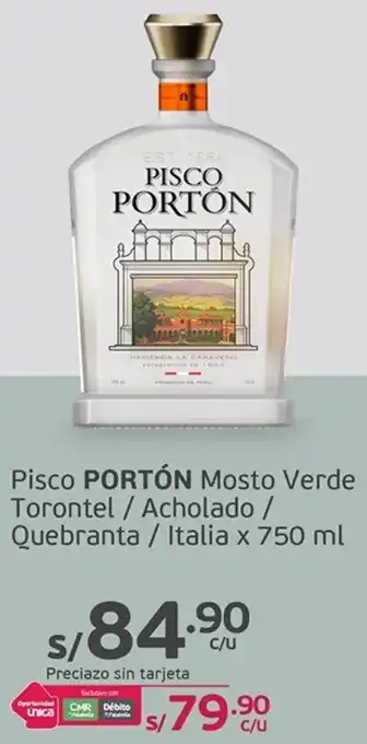 Tottus Pisco PORTÓN Mosto Verde Torontel / Acholado / Quebranta / Italia x 750 ml oferta