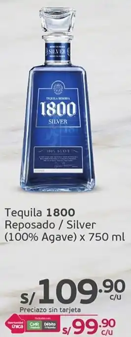 Tottus Tequila 1800 Reposado/Silver 100% Agave x 750 ml oferta