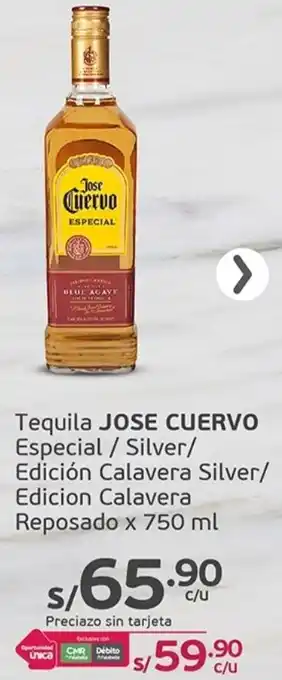 Tottus Tequila JOSE CUERVO Especial / Silver/ Edición Calavera Silver/ Edicion Calavera Reposado x 750 ml oferta