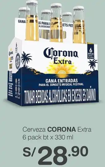 Tottus Cerveza CORONA Extra 6 pack bt x 330 ml oferta