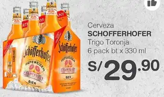 Tottus Cerveza SCHOFFERHOFER Trigo Toronja 6 pack bt x 330 ml oferta