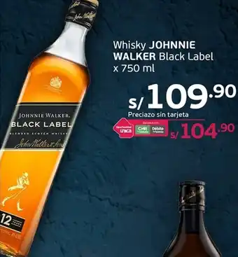 Tottus Whisky JOHNNIE WALKER Black Label x 750 ml oferta