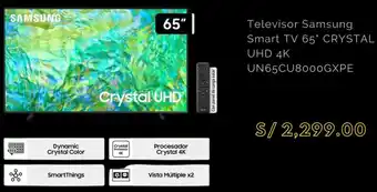 Metro SAMSUNG Televisor Samsung Smart TV 65" CRYSTAL UHD 4K oferta