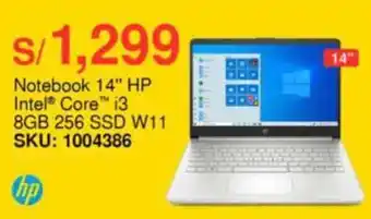 Metro Notebook 14" HP Intel Core i3 8GB 256 SSD oferta