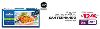 Vega Nuggets pechuga de pollo SAN FERNANDO Caja x 24 und. oferta