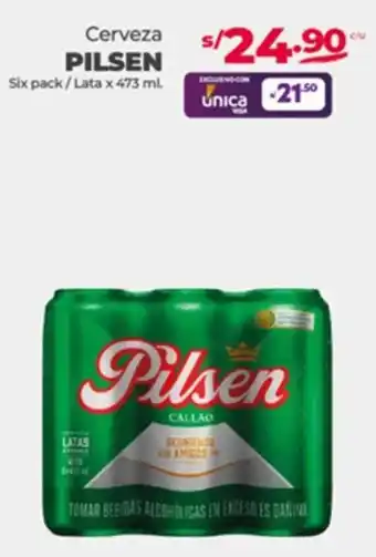Vega Cerveza PILSEN Six pack /Lata x 473 ml. oferta