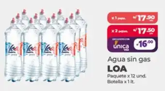Vega Agua sin gas LOA Paquete x 12 und. Botella x 1 lt. oferta