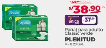 Vega Pañal para adulto Classic verde PLENITUD M-G 20 und. oferta