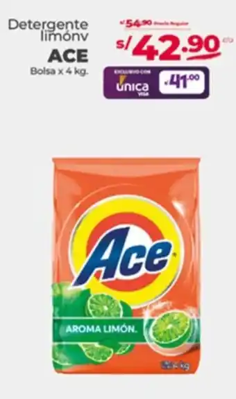Vega Detergente limónv ACE Bolsa x 4 kg. oferta