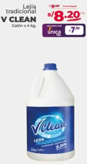 Vega Lejía tradicional V CLEAN Galón x 4 kg. oferta