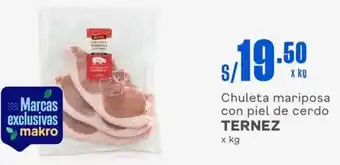 Makro Chuleta mariposa con piel de cerdo TERNEZ x kg oferta