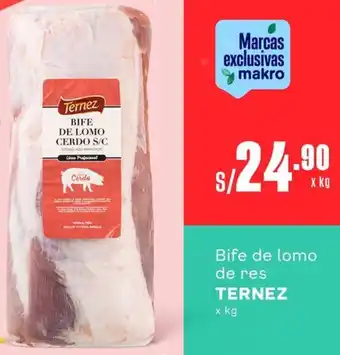 Makro Bife de lomo de res TERNEZ x kg oferta