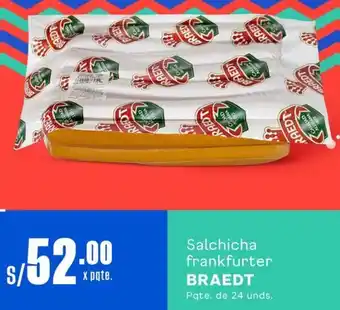 Makro Salchicha frankfurter BRAEDT Pqte, de 24 unds. oferta