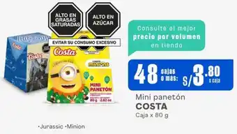 Makro Mini panetón COSTA Caja x 80g oferta