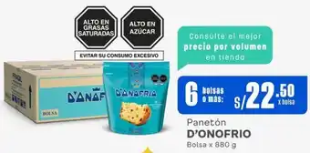 Makro Panetón D'ONOFRIO Bolsa x 880g oferta
