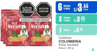 Makro Galletas COLOMBINA Feliz navidad Bolsa x 150g oferta