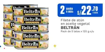 Makro Filete de atún en aceite vegetal BELTRÁN Pack de 5 latas x 120 g c/u oferta