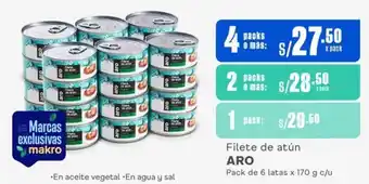 Makro Filete de atún ARO Pack de 6 latas x 170 g c/u oferta