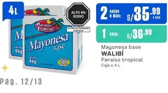 Makro Mayonesa base WALIBI Paraíso tropical Caja x 4L oferta