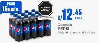 Makro Gaseosa PEPSI Pack de 15 unds. x 355 ml c/u oferta