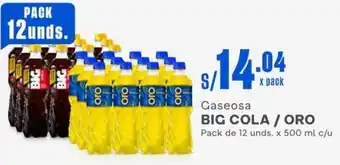 Makro Gaseosa BIG COLA / ORO Pack de 12 unds. x 500 ml c/u oferta