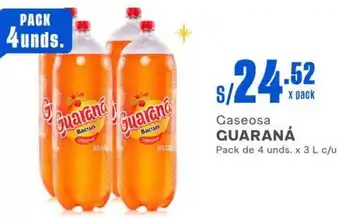 Makro Gaseosa GUARANÁ Pack de 4 unds. x 3 L c/u oferta