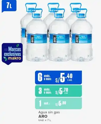 Makro Agua sin gas ARO Und. x 7L oferta