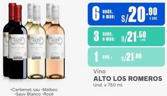 Makro Vino ALTO LOS ROMEROS Und. x 750ml oferta