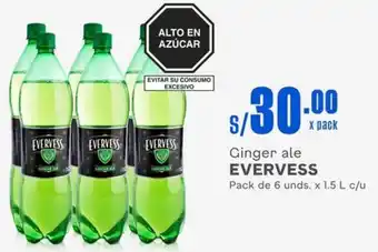 Makro Ginger ale EVERVESS Pack de 6 unds. x 1.5 L c/u oferta