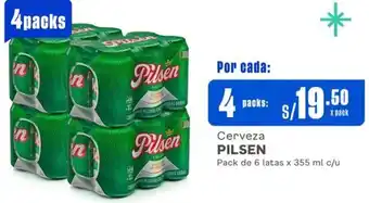 Makro Cerveza PILSEN Pack de 6 latas x 355 ml c/u oferta