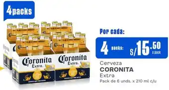 Makro Cerveza CORONITA Extra Pack de 6 unds. x 210 ml c/u oferta
